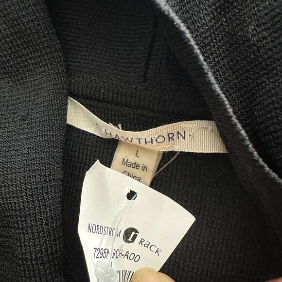 NWT 41 Hawthorn Womens Zipped Pocket Cardigan Sweater Black Rayon Blend Size L - Picture 10 of 12